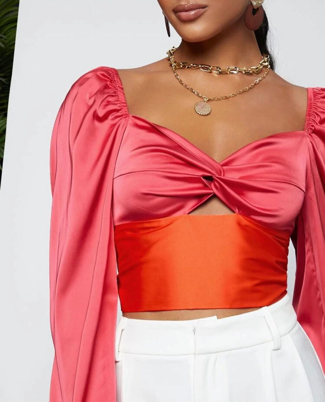 top Fucsia y Naranja