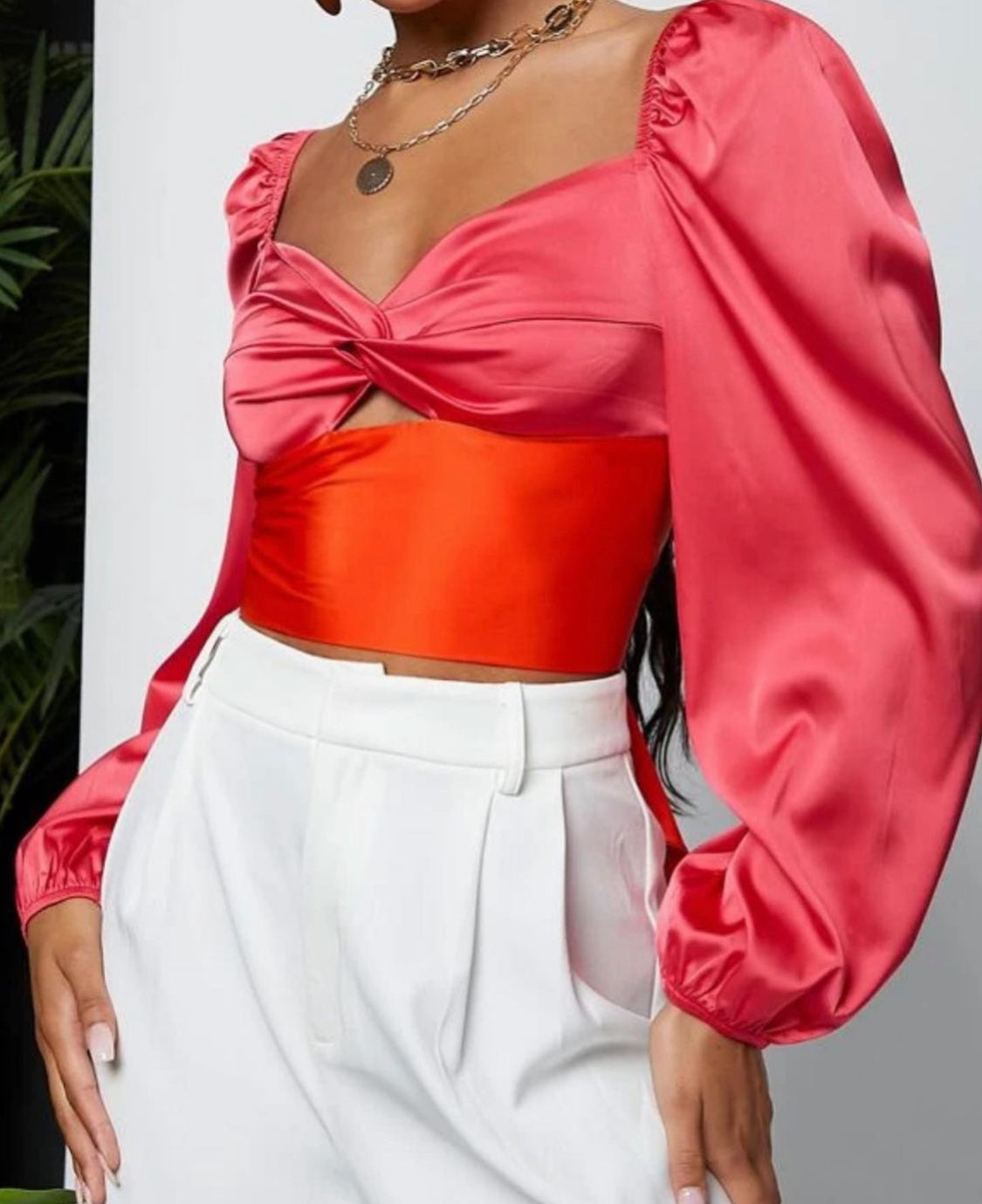 top Fucsia y Naranja