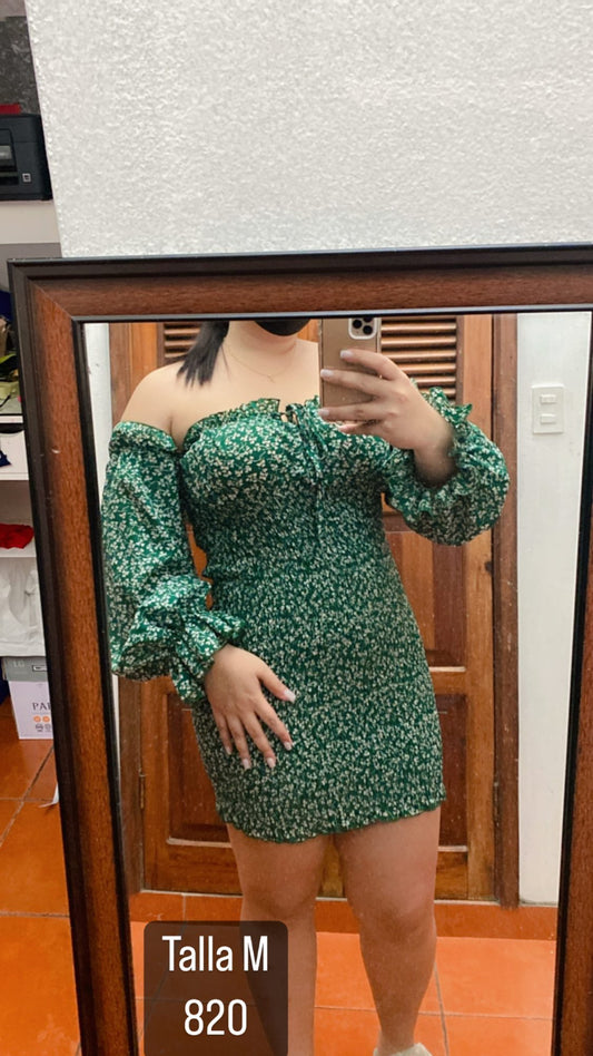 Vestido verde Floral